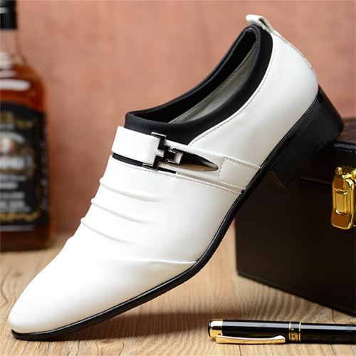 Men's Strap Buckle Slip-on Dress Loafers Shoes Formal Tuxedo Leather Shoes for Male Business Work Office4
