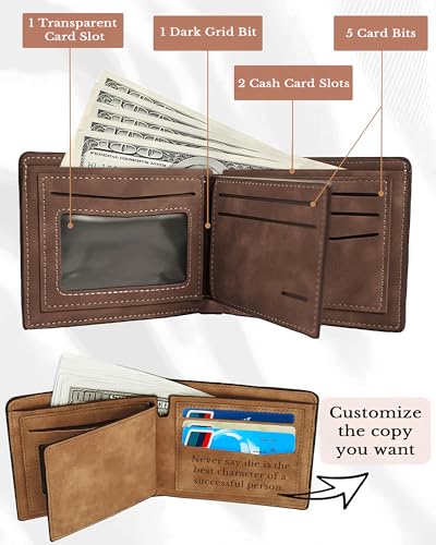 Custom Wallets for Men Personalized Wallet for Men Engraved Photo and Name Personalized Gifts for Dad Boyfriend Valentine'S Day Gifts Father'S Day Gifts (Type 2)3