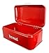 Juvale Vintage Stainless Steel Bread Box (Red 16.75 x 9 x 6.5 In)