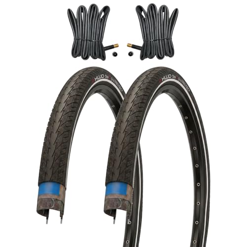 Kujo Fahrradreifen Paar 700x40c mit Kevlar Protect 2.5 mm Pannenschutz 42-622 28x1.60 Zoll für Trekking- City- Gravelrräder inkl. Schläuche mit Autoventilen