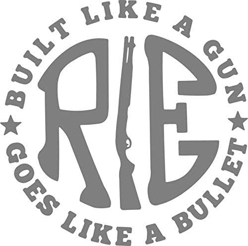 Onlinemart RE Like a Gun Decal Sticker Compatible for Royal Enfield (Grey, 11.5 X 11.5 cm) - Pack of 2