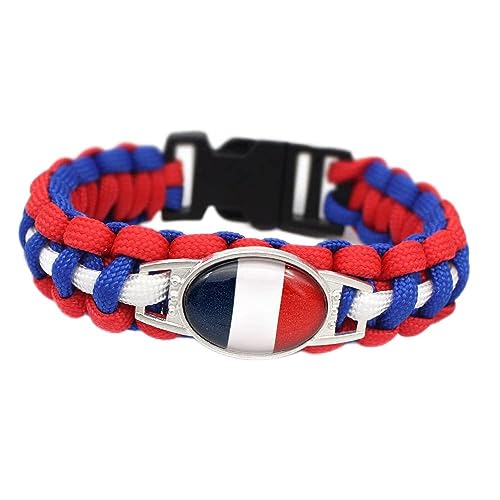 Recopilación y reviews de Pulsera paracord bandera de esta semana. 35 Pulsera De Paracord De Bandera Francesa, Pulsera De Bandera Tejida De Paracord Colorida Con Clip A Presión Pulsera De Bandera Francesa Pulsera De Vidrio Convexo Regalo Para...