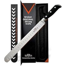 SPITJACK Brisket Knife for Meat Carving and Smoked Meat and Turkey Slicing - Stainless Steel, Granton Edge, 11 Inch Blade, BBQ Competition Chef Series