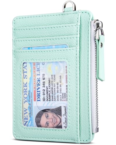 Teskyer Women's Slim Card Holder, RFID Blocking, Aqua Green