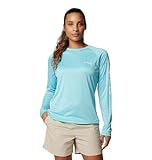 Columbia Women’s PFG Tidal Tee™ II Long Sleeve Shirt, Clear Blue/White Logo, Medium