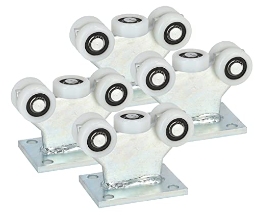 KOTARBAU® Lot de 4 roulettes pour portail coulissant sans réglage de la hauteur - 43 mm...