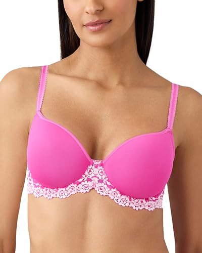 Wacoal Women's Embrace Lace Lightly Padded Underwire Mid Coverage T-Shirt Bra, 853191, Wild Azalea/Cradle Pink, 36G