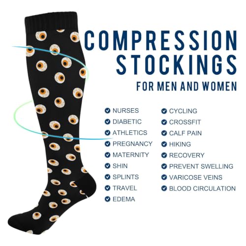 Image of Wusikd Blue Yellow Monster Trucks Compression Socks for Women and Men Circulation Long Socks for Athletic Running 1
