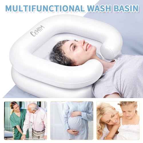 Cehim Inflatable Shampoo Basin - Portable Shampoo Bowl, Hair Washing Basin for Bedridden, Disabled,Injured, Hair Wash Tub for Dreadlocks and at Home Sink Washing (White) by Cehim - Image 5