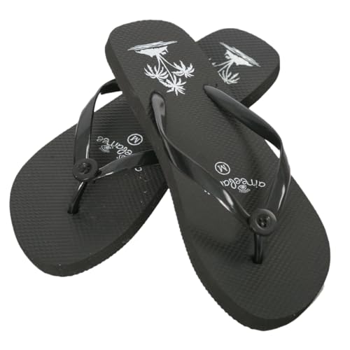 AIREE FAIREE Flip Flops Damen - Blume und Palme - Elegant, stilvoll, weicher Zehentrenner damen für Komfort und rutschfe...