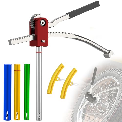 Image of SporGain Dirt Bike Tire Changing Tool Kit for Motocross and Enduro, Dirt Bikes 16 inch to 21 inch Wheels, Comes with 15 /17 /20 /25mm Axles, Colour