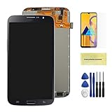 LCD Screen Compatible with Samsung Compatible with Galaxy Compatible with Mega 6.3 I9200 I9205 LCD Display Touch Screen Digitizer Assembly Replacement Parts + Frame (Color : Black No Frame)