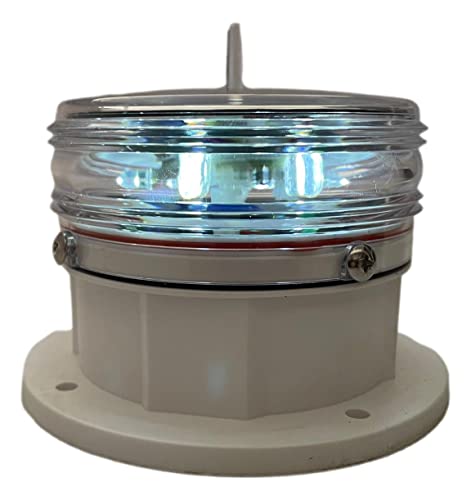 Britta Products Solar Dock Warning Light 360 Degree - Super Bright Waterproof LED Light for Marine Applications - Constant On or Flashing (WHITE) by Britta Products - Used condition - US$45.47