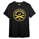 Icon Sports Youth Kids USL Soccer Club Graphic Print Logo Short Sleeve Cotton T-Shirt | Charleston Battery, Black, Medium