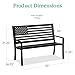 Best Choice Products Outdoor Bench 2-Person Steel Indoor/Outdoor Bench for Garden, Patio, Porch, Entryway w/American Flag, 790lb Capacity – Black