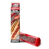 SLOTDOG - Hot Dog Slicing Tool - Stainless Steel Cutter Blades for Kitchen, Grilling, Tailgating, Camping and Backyard Outdoor BBQ - 10 inch - Red