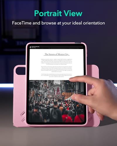 Image of ESR for iPad A16 Case, iPad 11th /10th Generation Case (2025 /2022), Removable Magnetic Cover with Pencil Charging & Storage, Adjustable Portrait /Landscape Stand, 9 Standing Angles, Shift Series, Pink
