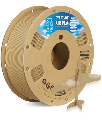 OVERTURE Air PLA Filament Pre-Foamed PLA Low-Density Lightweight PLA Cardboard Spool 0.82kg(1.8lbs) Dimensional Accuracy +/- 0.02mm (Air Wood)