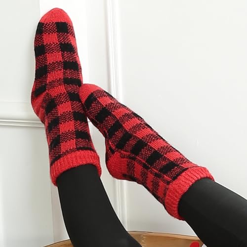 Image of Slipper Socks for Women with Grippers Non Slip, Sherpa Lined Slipper Socks