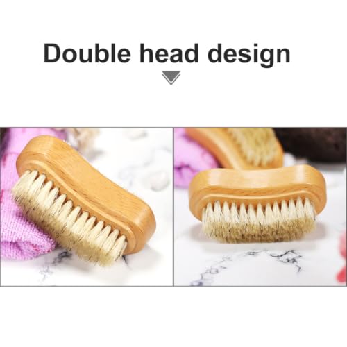 Cepillo de manicura Housoutil de madera de haya fina y cerdas claras de doble cara, 3 piezas 5