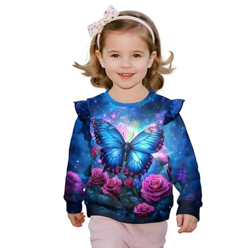 Long Sleeve Shirt for Baby Toddler Girls Ruffle Tee Tops Size 12M-8Y3
