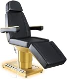 Vakiorn Elektrische Kosmetikliege 4 Motoren 200W Behandlungsliege, 200 kg weiß Kosmetikstuhl Therapieliege Tattooliege Massageliege Höhenverstellbare Massagebank mit Sitzheizung (Schwarz)