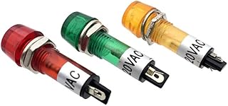 100PCS Panel Power Supply Small Signal Lamp Work Indicator XD10-3 DC12V 24V AC220V Opening 10mm - (Color: YELLOW/Voltage: DC24V/ Size: 10PCS)