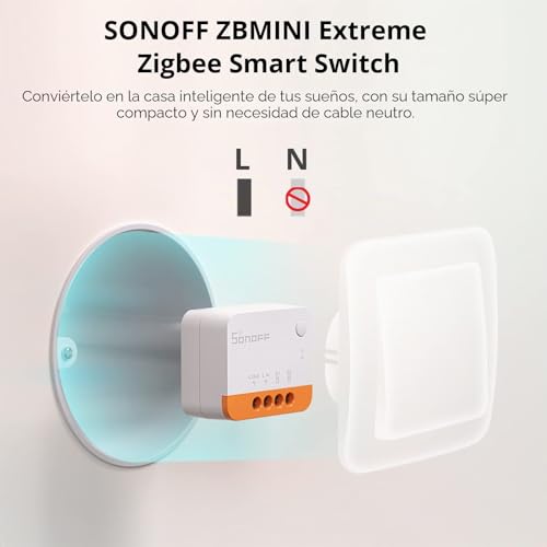 Miniatura 5 de SONOFF ZBMINIL2 4pcs Zigbee Interruptor inteligente, interruptor Sin Neutro，Interruptor inalámbrico ZigBee de 2 vías,Requiere ZigBee 3.0 Gateway Hub Compatible con Alexa y Google Home(6A 1440W)