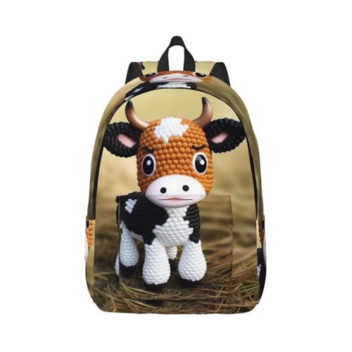Sac à dos ordinateur réglable motif vache idéal pour le travail quotidien