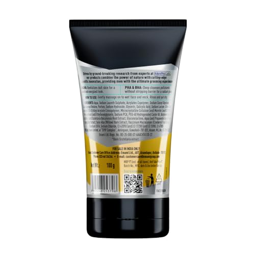 Image of Smart And Handsome Maxx Detox Daily Scrub Wash | Fights 2.5 Pm Damage | Gently Exfoliates | Balance Excess Oil | With Ginseng To Revitalizes Dull Skin & Pha+Bha To Deep Cleanses Pollutants | 100g