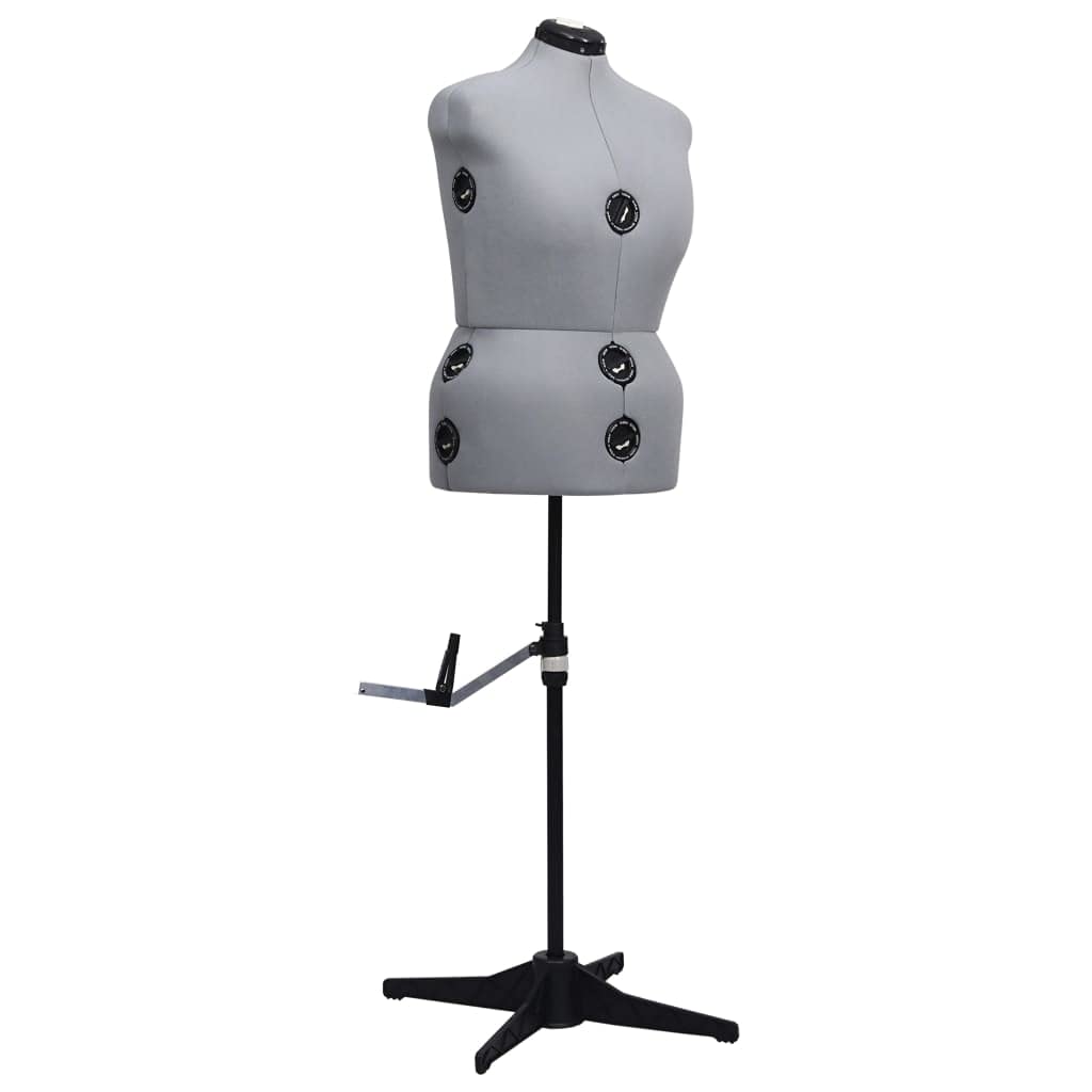 Mannequin de Couture Femme, Buste de Couture Réglable Gris L Taille 44-50