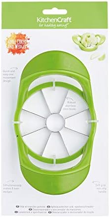KitchenCraft Healthy Eating Soft-Grip Apple Corer and Slicer  Green, 5.5 x 10.5 x 17.5 cm