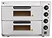 Beeketal 'BPO33-2' Profi Doppel Kammer Pizzaofen mit 2x 400x400 mm Schamottstein, Gastro Steinbackofen für Pizza und Backwaren, Leistung 3000W, Pizzabackofen Temperatur bis zu 350°C