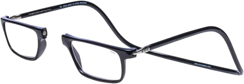 Clic Magnetic Reading Glasses for Men or Women, Computer Readers, Executive (M-XL, Black, 1.50 Magnification)