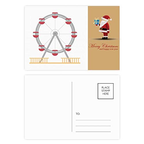 Cartes postales Père Noël et grande roue à offrir ou pour accompagner vos cadeaux de fête