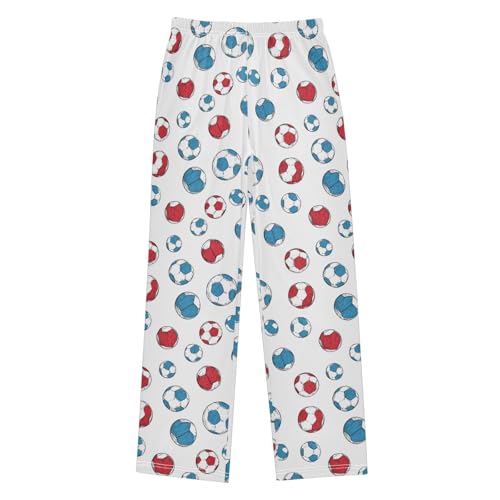 Retro Soccer Balls Lounge Pajama Pants Soft PJ Bottoms for Sleepwear Ages 6-14 Years