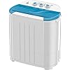 Auertech Portable Washing Machine, 14lbs Mini Twin Tub Washer Compact Laundry Machine with Built-in Gravity Drain Time Control, Semi-automatic 9lbs Washer 5lbs Spinner for Dorms, Apartments, RVs