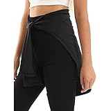 Nileton Women's One Size Athletic Hip Cover - Black Solid - Polyester/Lycra - Tie Closure - Machine Wash at 30°C