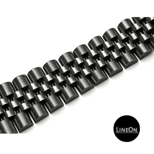 Image of Stainless Steel Jubilee Watch Metal Strap Chain Replacement Bracelet with Butterfly Push Button Clasp, Adjustable Links, Premium Finish, Permanent Polish For Premium Watches ( Adjustable Tools and Pins Include )