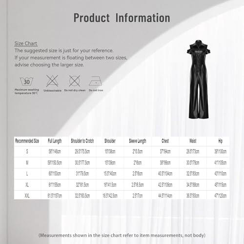 Combinaison de travail femme cargo en cuir synthétique noir XXL - 7