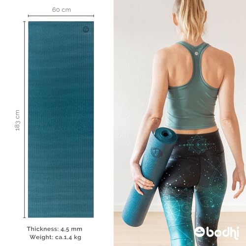 Tapete de Yoga PVC ecológico Asana indicado para iniciantes, ginástica e pilates 183x60cm Bodhi (Gra