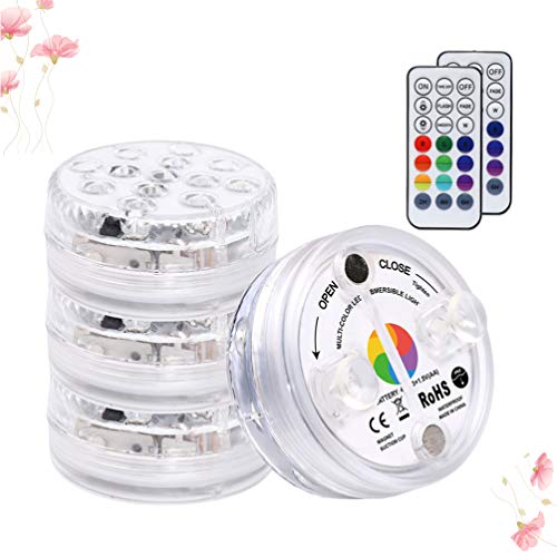 Mobestech 4 Pcs SubmersÃ­vel Luzes Led Com Controle Remoto Ã  Prova D 'Ãgua SubaquÃ¡tica Luzes Led