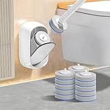 Disposable Toilet Brush Wand, Wall Mounted Toilet Cleaner Kit with Holder, 18 Refills Replacement Heads for Bathroom Cleaning