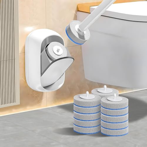 Disposable Toilet Brush Wand, Wall Mounted Toilet Cleaner Kit with
