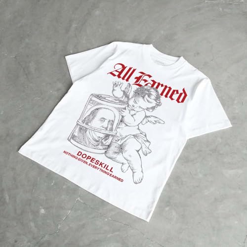 Image of DopeSkill Graphic Tee Streetwear Hip Hop Hypebeast Street Style Crew Neck Unisex T-Shirt Sneaker Colour Matching Shirts Angel