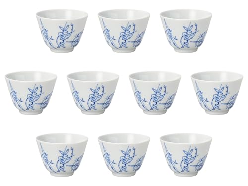 Set of 10 Kozanji Usagi Sencha (8.7 x 6.3 cm) (160cc) | Sencha Setomonohonpo
