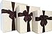 Cypress Lane Square Rigid Gift Box with Ribbon, 11 inches, a Nested Set of 3 (White)