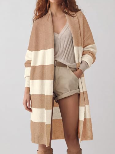 Image of Saodimallsu Womens Long Cardigan Sweaters Chunky Open Front Oversized Slouchy Knit Fall Trendy Coatigan Jackets