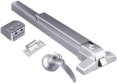 COOLOUS Controls Push Bar Panic Exit Device Aluminum, with Exterior Lever Trim (Aluminum)