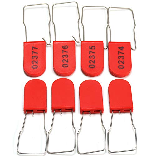 Image of Plastic Wire Padlocks Numbered Security Seal Plastic Padlock Electric Meter Seals Disposable Anti-Tamper Locks (Red, 1000 PCS)